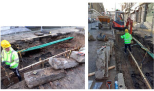 Construction of Tree pits and trenches in Stafford Street